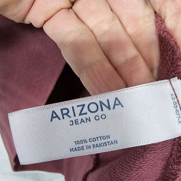 Arizona Jean Co Mauve Distressed Smiley Face Happiness Grunge Rave Hoodie M - Picture 15 of 16